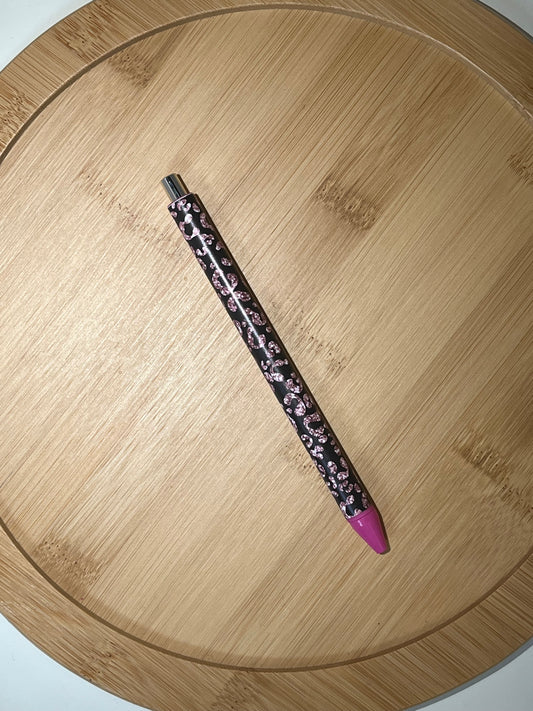 VINYL PEN: Pink Leopard on Pink Base