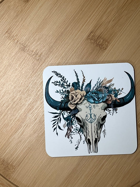 COASTER: Bull Skull