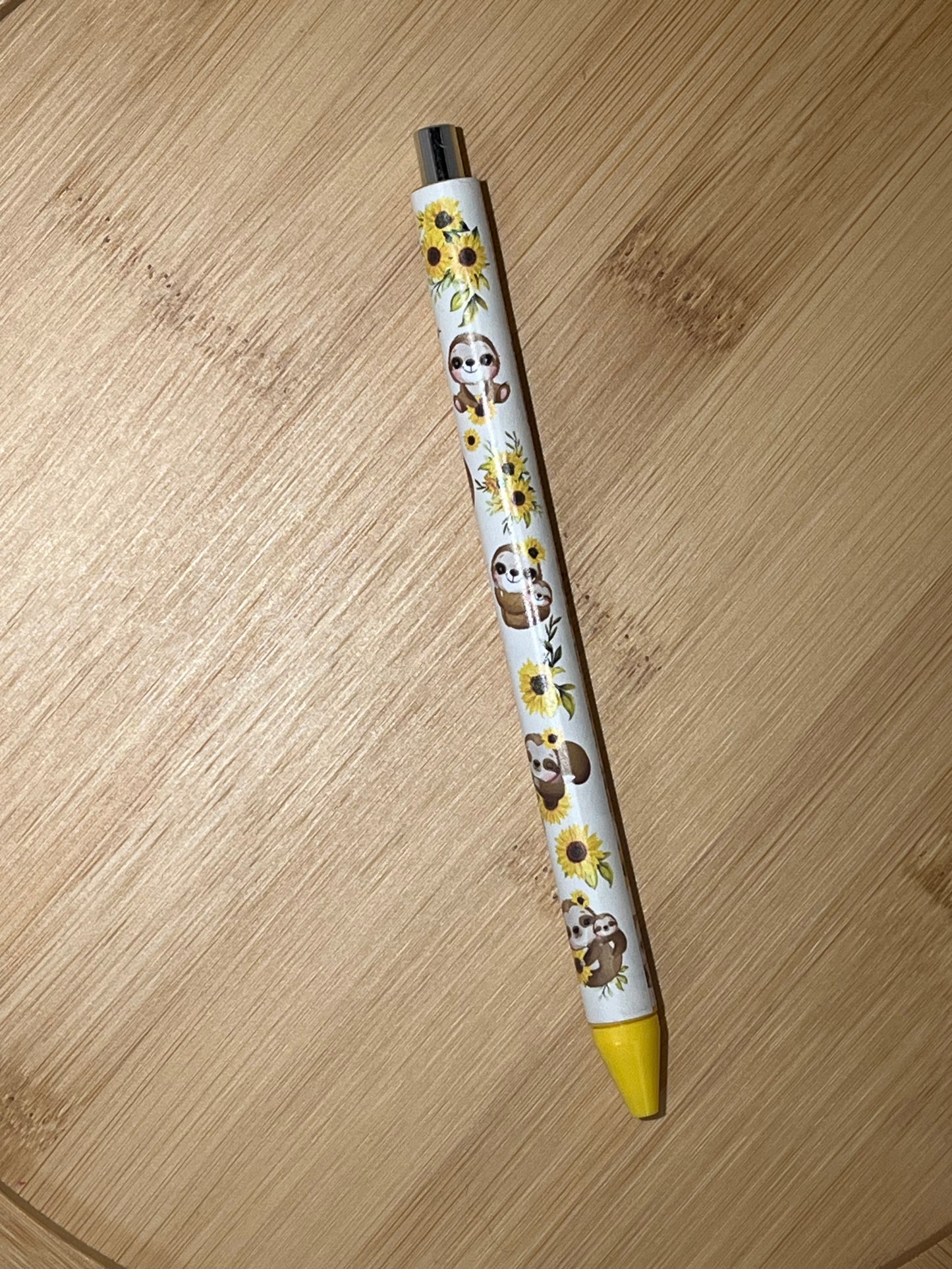 VINYL PEN: Sloth on Yellow Base