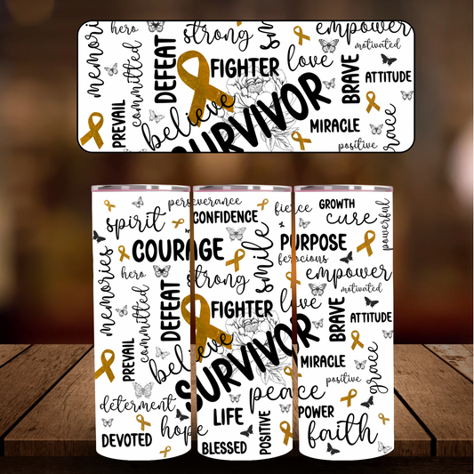 Childhood Cancer Awareness Affirmations 20oz Tumbler