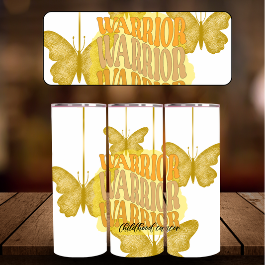 Warrior Butterfly Childhood Cancer Awareness 20oz