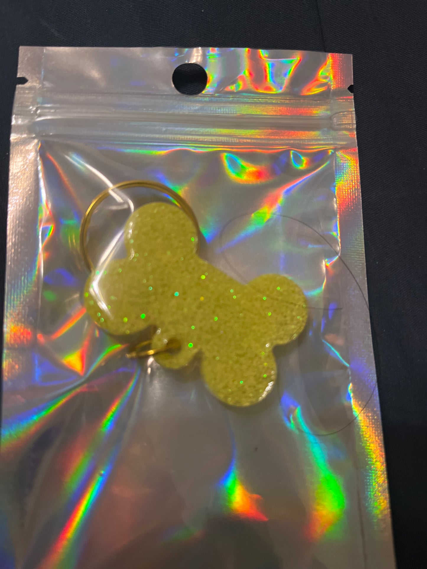 RESIN: Yellow Paw Print Keychain