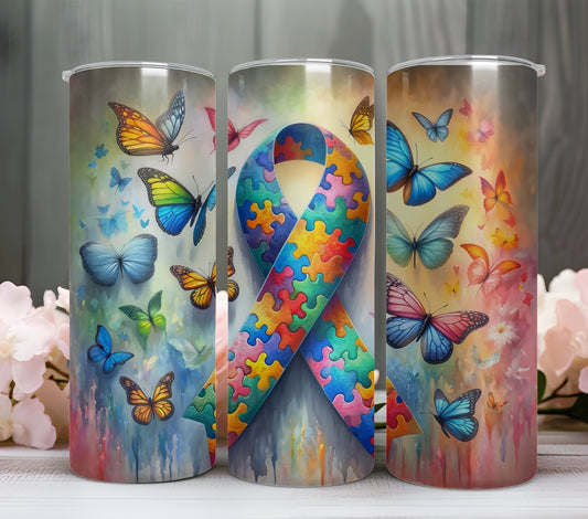 20oz Autism Butterfly